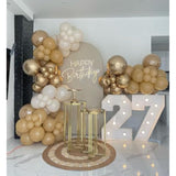 Birthday Balloon For Women Garland Kit Arch And Gold For Party Decoration Neutral Brown Tawny Boho Ivory White Sand Gold