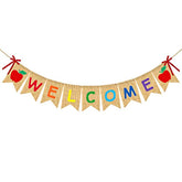 Welcome Burlap Banner Back To School Party Decorations First Day Of School Jute Burlap Garland Wall Hanging For Pre School Kindergarten Office Teacher Classroom Welcome Party Decor Backdrop