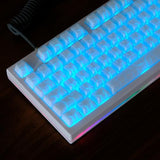 131 Keys White Translucent Keycaps Cherry Profile Shine Through Topographic Keycap Set Fit For 60% 65% 75% Mechanical Keyboard Cherry Mx Switches