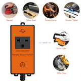 220V Automatic Remote Vacuum Switch Wireless Remote For Dust Collector And Table Saw Tools Starter Outlet Switch, 5S 10S Delay Off(Battery Included)