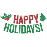 Happy Holidays Banner Merry Christmas New Year Party Decoration Indoor Decor