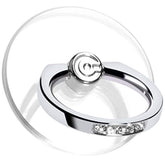 Transparent Phone Ring Holder Grip Clear Cell Phone Ring Stand Holder Finger Grip Kickstand 360° Rotation, Compatible With Most Of Phones, Tablets And Case (2 Silver Diamond)