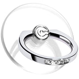 Transparent Phone Ring Holder Grip Clear Cell Phone Ring Stand Holder Finger Grip Kickstand 360° Rotation, Compatible With Most Of Phones, Tablets And Case (2 Silver Diamond)