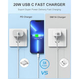 3Pack Iphone Charger Fast Charging,20W Fast Pd Usb C Wall Charger Adapter With 6Ft Usb C To Lightning Cable Compatible For Iphone 14/14 Plus/14 Pro/14 Pro Max/13/ White