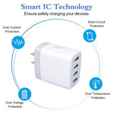 Multiple Usb Wall Charger, 2Pack 4-Multi Port Usb Charger Cube 4.8A Fast Charging Block Plug Box For Iphone 17 16E 16 15 14 13 12 Pro Max Samsung Galaxy A17 A16 A15 A56 A55 S25 Ultra S24 Ultra