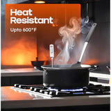 Silicone Spatula Set - Turner Spatulas Silicone Heat Resistant 600°F - Slotted & Solid Silicone Spatulas For Cooking Fish, Eggs, Pancakes Flipper – Silicone Cooking Utensils Set – Black