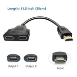 Hdmi Splitter Adapter Cable - Hdmi Splitter 1 In 2 Out Hdmi Male To Dual Hdmi