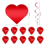 21Pcs Valentines Day Decorations Valentines Day Decor Pre-Assembled Hanging Heart Swirls Be Mine Love Heart Xo Garlands Banner For Home Classroom Office Wedding Party