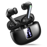 Ear Buds Wireless Earbuds - Bluetooth 5.3 Headphones (48H Playback) Built In Mic With Led Display Charging Case, Ip7 Waterproof Earphone For Iphone Andriod Phones Laptop Sports Workout - Black