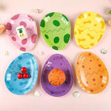 60 Pcs Dinosaur Plates For Birthday Party Supplies Disposable Dino Egg Paper Plates Easter Egg Party Decorations Egg Shaped Dinner Dessert Cake Plates Set Dino Themed Birthday Easter Decor For Kids
