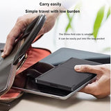 Foldable Bluetooth Keyboard With Touchpad, Portable Wireless Keyboard Rechargeable Full Size Ultra Slim Pocket Folding Key Board For Android Windows Ios Tablet & Laptop-Grey