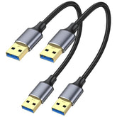 Usb To Usb Cable 1Ft 2-Pack, Usb 3.0 Cord Usb A Male To Male Cable Double Side