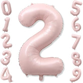 Pink 40 Inch Balloon Number 2, Large Dusty Retro Pastel Pink Foil Number 2 Balloons Set 0-9 For Girls, Digital 2 Helium Balloon For Boho Baby Shower Anniversary 2Nd Coquette Birthday Party Decorations