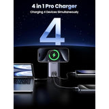 UGREEN 100W Charging Station 4-Port, Qi2 Certified 15W Foldable Charger, MagSafe Wireless Charger Stand for iPhone 16/15/14/13/12, AirPods Pro, MacBook Pro, Galaxy S24 and More