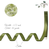 Moss Ribbon 1/2 Inch Moss Green Satin Ribbon Green Silk Ribbon For Wed