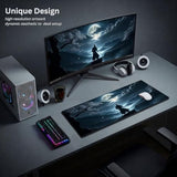 Gaming Mouse Pad, Moonlit Samurai Extra Large Desk Mat (31.5X11.8In)