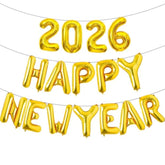 16 Inch Gold 2026 Happy New Year Foil Balloons for Party Decorations