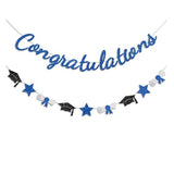 Congratulations Banner Blue Graduation Decorations Class of 2026 Prestrung Congrats Grad Banner for Middle School High School College Graduate Party Decorations
