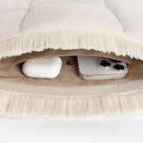 Puffy Laptop Sleeve 16 15 14 13 Inch For Women, Compatible With Macbook Air 2025 & Macbook Pro M4 M3 2024, Quilted Linen Soft Puffer Case With Fringe For Computer, Natural Linen