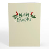 Christmas Pop-Up Card For Her And Him - 3D Holiday Greeting Cards For Boys, Girls, Men, Women - Christmas Candle 5" X 7" Wreath - Blank Note Card & Envelope Included