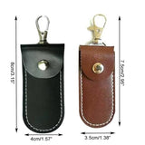 Anti Lost Usb Flash Drive Leather Holder, 2 Pcs Leather Usb Protective Case For Alloy Shark Buckle Lightweight Portable (Black+Brown, Large+Small)