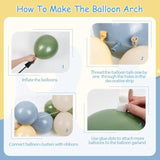 146pcs Dusty Blue Green Balloon Garland Kit Pastel Blue Sage Nude White Balloons