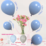 Dusty Blue Balloon Arch Garland, Double Stuffed Pastel Blue Balloons Different Sizes, 18 12 10 5 Inch Blues Balloons For Birthday,Baby Shower,Gender Reveal Party,Boho Decoration,Christening,Graduation