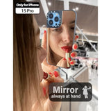 Mirror Case (For Iphone 15 Pro) With 2 Screen Protectors – Shockproof Soft Corners | Bye Bye Pocket Mirror | Cute Slim Case For Girls, Womens
