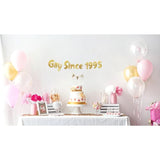 Gay Since 1995 Gold Glitter Banner - 30Th Birthday And Anniversary Party Decorations