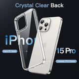 JETech Case for iPhone 15 Pro 6.1-Inch, Non-Yellowing Shockproof Phone Bumper Cover, Anti-Scratch Clear Back (Clear)