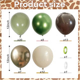 60pcs Sage Green & Brown Safari Balloon Kit for Woodland Baby Shower and Party Decor