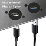 Usb 3.0 Panel Mount Adapter, Usb 3.0 Short Cable Panel Socket,Usb A Female To Female Outlet Panel Connector Extension Cable 25Cm/9.8Inch