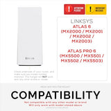 Wall Mount For Linksys Atlas 6 / Atlas Pro 6 Wifi Router, Easy To Install Holder Bracket, Reduce Interference & Clutter, Adhesive & Screw-In Mounting