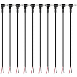 Dc Power Pigtail Cable, 10-Pack 5.5Mm X 2.5Mm 90 Degree Right Angle Dc Barrel Male Plug Jack Connector To Bare Wire Power Supply Adapter Repair Cord For Cctv Surveillance Security Camera Led Strip