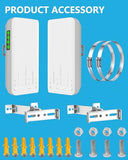 Point To Point Wireless Bridge Outdoor With Mount For Starlink Internet, 2Km 5.8G Network Wifi Bridges Extender Cpe Access Point With 14Dbi Antenna 2 100Mbps Lan Port 24V Poe Injector 2-Pack