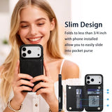 USRIXITECHCompatible with iPhone 17 Pro Max Wallet Case with Card Holder,Slim Wallet Phone Case,PU Leather Kickstand Card Slots Case and Shockproof