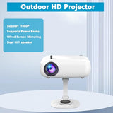 Mini Hd Projector, Powerbank Powered, 10000 Lumens Portable With Tripod For Outdoor Travel Theater, Compatible With Android/Ios/Windows/Tv Stick/Hdmi/Usb