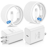 45W Usb C Fast Charger For Iphone 16/16 Pro Max/15/15 Pro Max,2-Pack 10Ft Type C Charger Block & Cable, Pd 3.0 Super Fast Charging For Ipad Pro Macbook Air/Pro M1/M2, Airpods