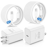 45W Usb C Fast Charger For Iphone 16/16 Pro Max/15/15 Pro Max,2-Pack 10Ft Type C Charger Block & Cable, Pd 3.0 Super Fast Charging For Ipad Pro Macbook Air/Pro M1/M2, Airpods