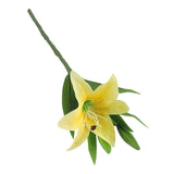 7 Pcs Artificial Lily Flowers Artificial Lilies Flowers For Home Wedding Bouquets Home Hotel Party Decor Graves Arrangement (Yellow)