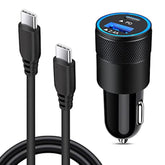 Usb C Fast Car Charger For Samsung Galaxy S24 S23 Ultra S22 S21 S20 Plus A15 A52 A55 A54 F23 F52 Note 20,30W 2 Port Car Charger Adapter+Usb C To C Charger Cable For Google Pixel 9 8A 8 7 6 5 5Xl 4 4Xl
