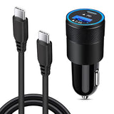 Usb C Fast Car Charger For Samsung Galaxy S24 S23 Ultra S22 S21 S20 Plus A15 A52 A55 A54 F23 F52 Note 20,30W 2 Port Car Charger Adapter+Usb C To C Charger Cable For Google Pixel 9 8A 8 7 6 5 5Xl 4 4Xl