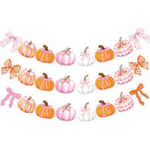 3-Pcs Bow Pumpkin Banner Set for Fall, Thanksgiving & Autumn Decor