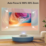 Netflix Built-In & Native 1080P Projector Smart Projector With Wifi And Bluetooth, Auto Focus & Keystone Portable Outdoor Projector 4K Supported, Compatible With Tv Stick Smartphone/Hdmi/Usb