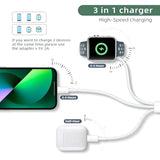 3 In 1 Phone And Apple Watch Charger Cord, Apple Watch Charging Cable Usb Compatible With Iwatch Series 10 9 8 7 6 5 4 3 2 1 Se 2/1 Ultra 2/1, Iphone 14/13/12/11/Pro/Max/Xs/X/Airpods/Ipad, 4Ft/1.3M