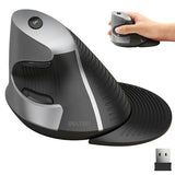 S22 Vertical Wireless Mouse, Ergonomic Design, 2.4G Usb Dongle, 6 Buttons, 3 Adjustable Dpi Levels (800/1600/2400), Removable Palm Rest, Silent Click & Durable For Pc, Laptop, Macbook - Black