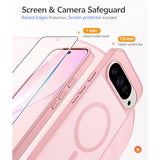 Google Pixel 9 Pro XL Case: Magnetic Matte Shockproof Military Grade Protection (Pink)