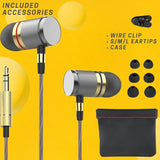 Ysm1000 Earphones In Ear Headphones Wired 3.5Mm Jack Tangle-Free Cable Case And Noise Isolating Earbuds