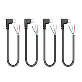 4Pcs Short Right Angle Usb C To 4 Pin Bare Wire Open End Wire 11Inch, 90 Degree Usb Type C Male Plug 4 Pin Pigtail Power And Data Cable 22Awg 5V/3A, For Usb Type C Device Replacement Repair Diy Cable