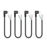 4Pcs Short Right Angle Usb C To 4 Pin Bare Wire Open End Wire 11Inch, 90 Degree Usb Type C Male Plug 4 Pin Pigtail Power And Data Cable 22Awg 5V/3A, For Usb Type C Device Replacement Repair Diy Cable